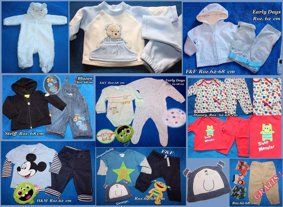 Zestaw Konkretnych ubranek dla chłopca roz.3-6 m+  Gratis  !