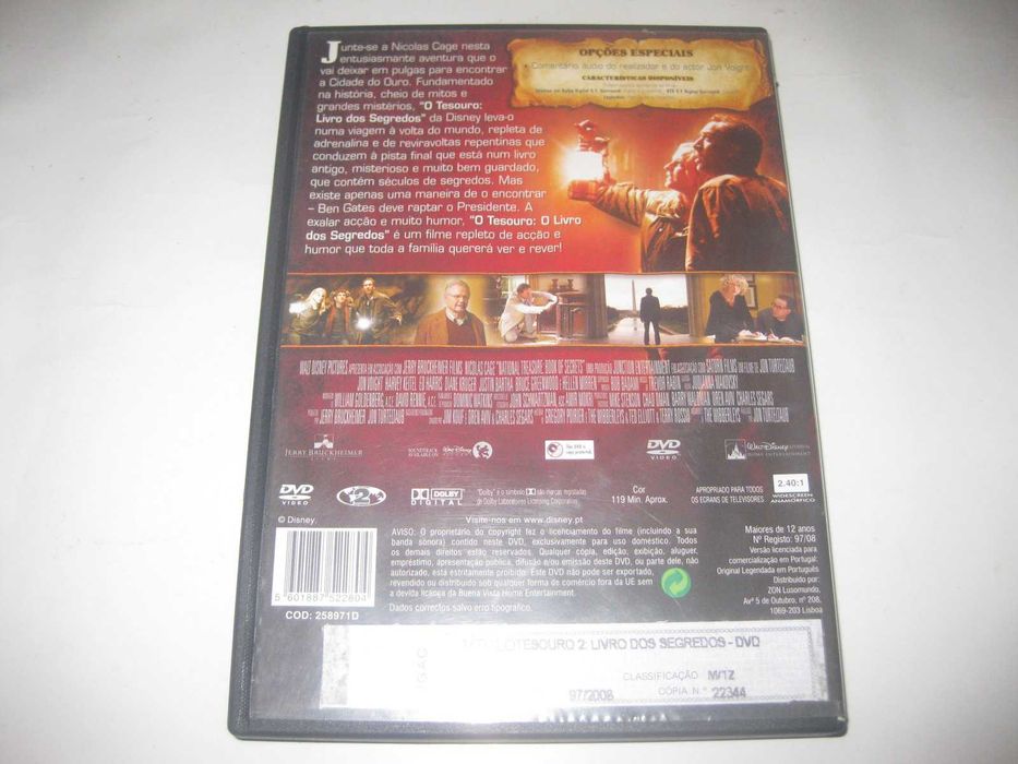 DVD "O Tesouro 2" com Nicolas Cage