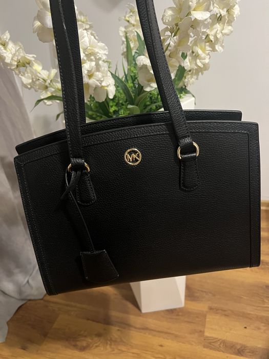 Michael Kors torebka tote bag srednia Chantal ze skóry groszkowej NOWA
