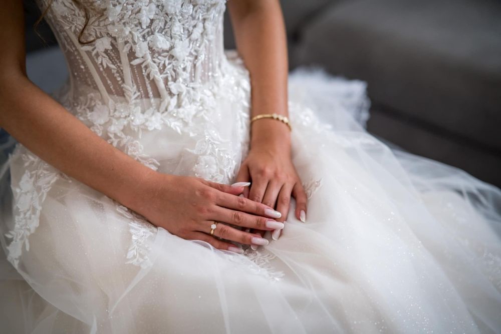 SUKNIA ŚLUBNA XS na 160cm piękna kwiaty