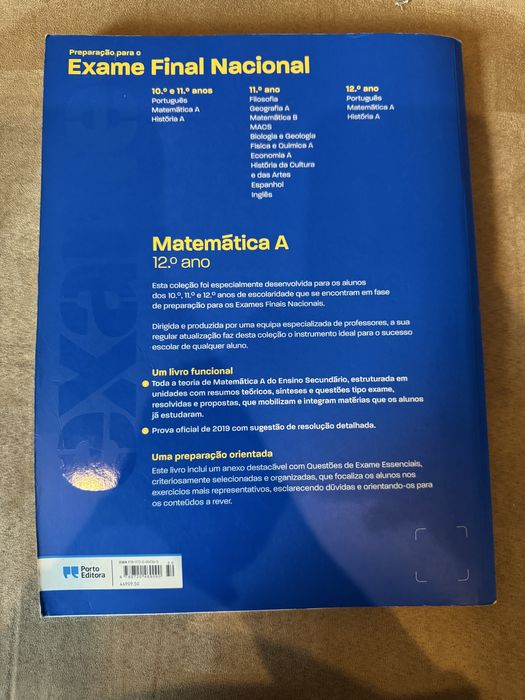 livro de exame Matemática A porto editora 2020