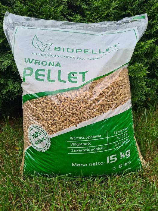 Pellet drzewny certyfikowany Wrona A1 6mm sosnowy iglasty