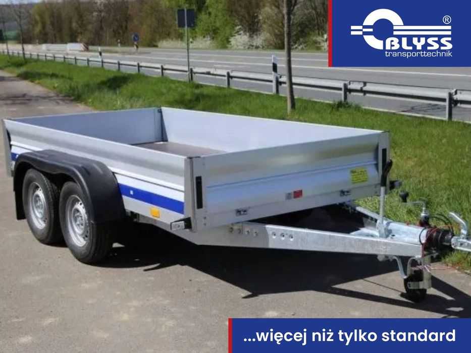 Blyss  Przyczepa Aluminiowa, 2 osie - hamowane, mocna, DMC 2500 KG
