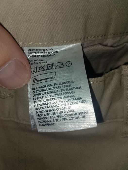 H&M р.56 талия 104-106см штаны карго мужские бежевый