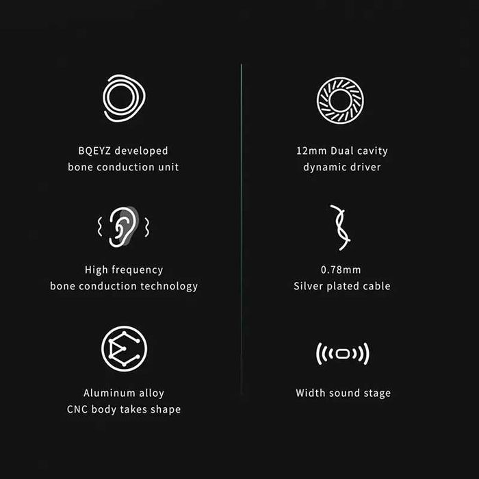 ‼️ BQEYZ Winter (black, Jack 4.4) - гибридные IEM по схеме 1DD+1PZT, 5-40000 Гц