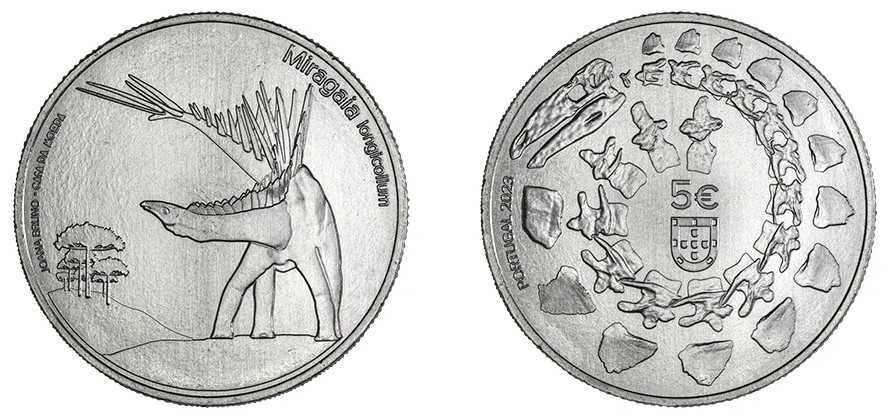 Coleção das 3 Moedas 5€ de  Dinossauros de Portugal