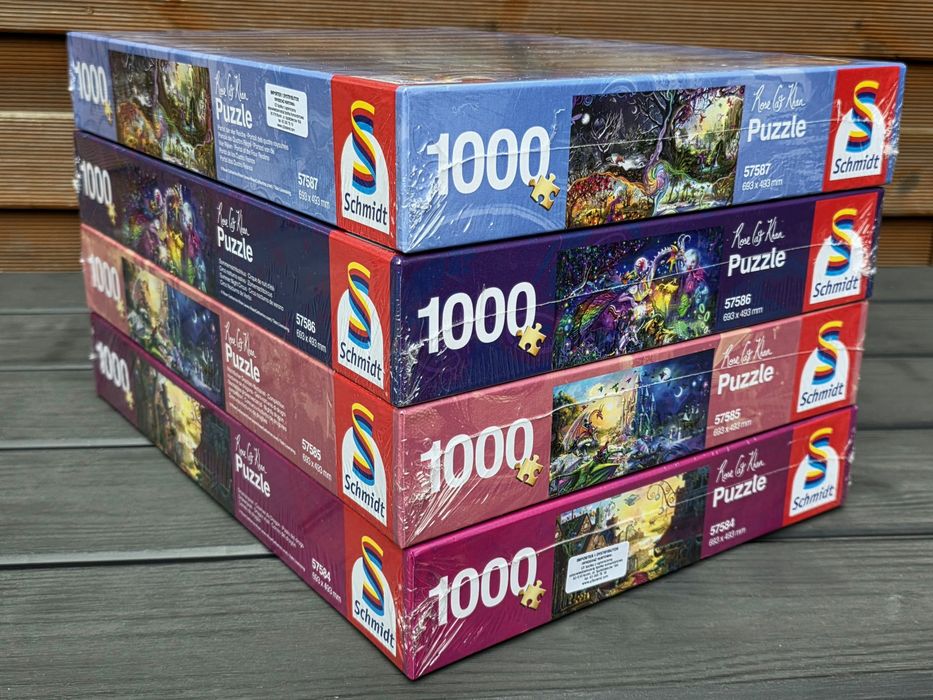 Puzzle 4x 1000 Schmidt NOWE w folii Rose Cat Khan
