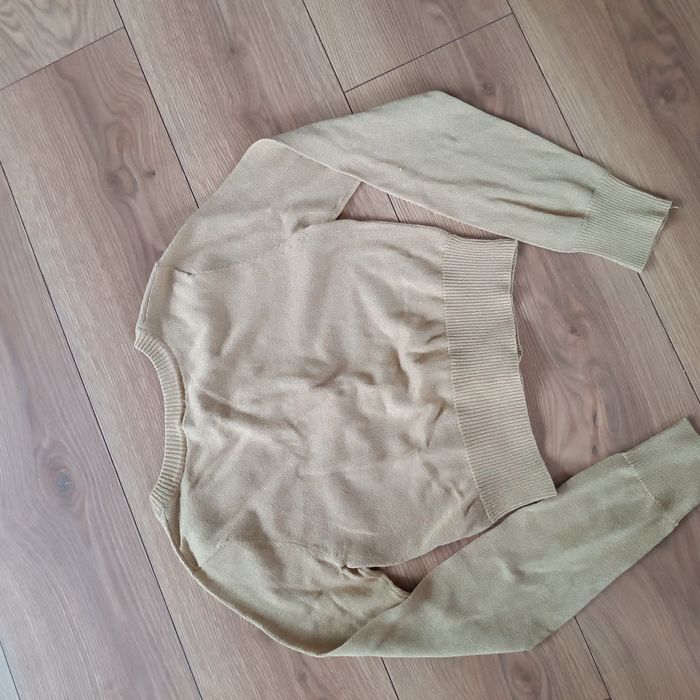 Krótki sweterek złoty H&M r. M bawełna