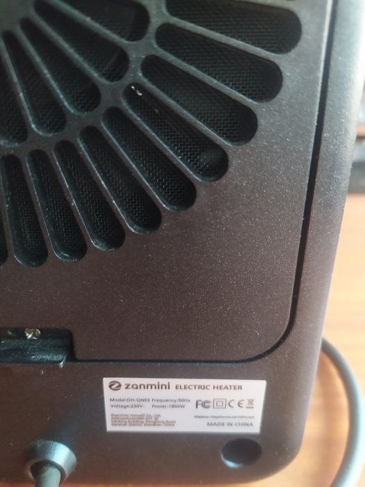 Тепловентилятор керамічний, Zanmini 1800W електронагрівач опалення.