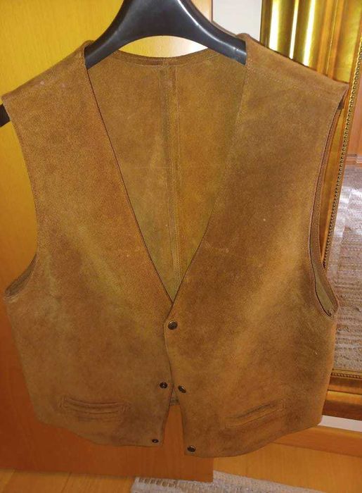 Colete unisexo em pele verdadeira