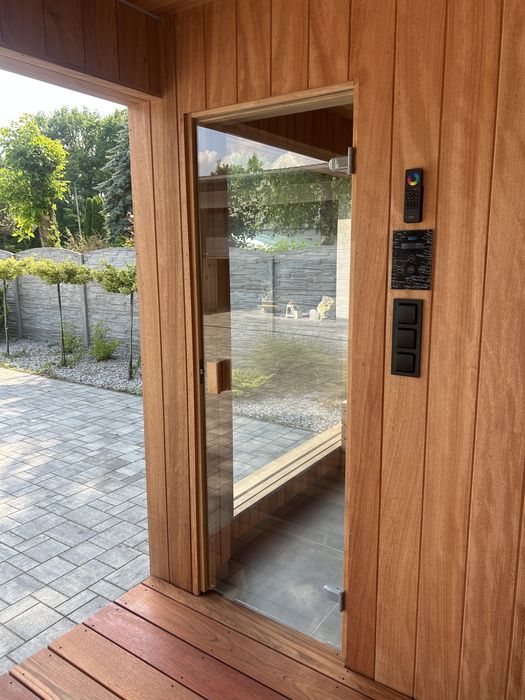 Powystawowa Sauna, Drewno egzotyczne, Piec 12kw, audio, led