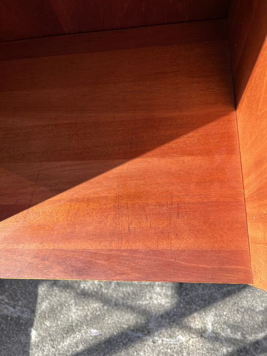 Skandynawski tekowy regał na winyle dekoracje Dania lata 80 vintage