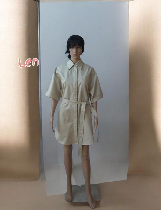 & Other Stories sukienka oversize lniana koszulowa damska S/L