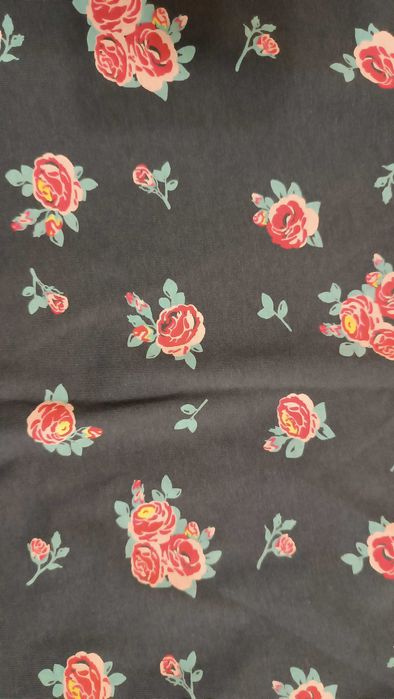 Nowa bawełniana szara bluzka w kwiatowy print 44/46 Bonprix