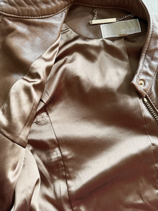 Casaco em pele Michael Kors camel