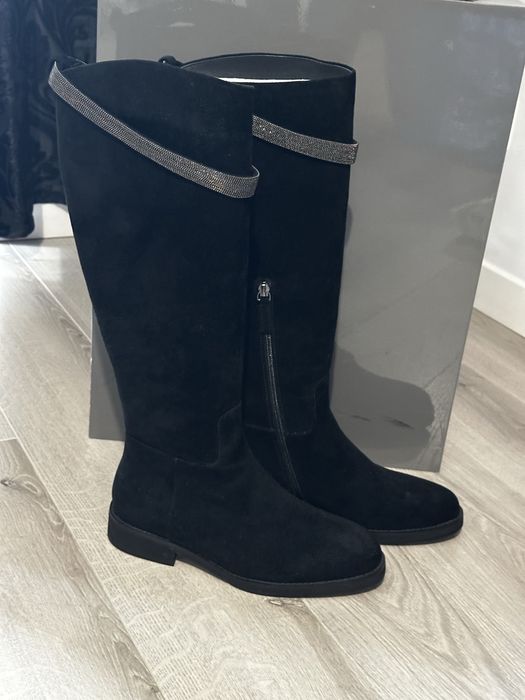 Brunello Cucinelli kozaki zamszowe