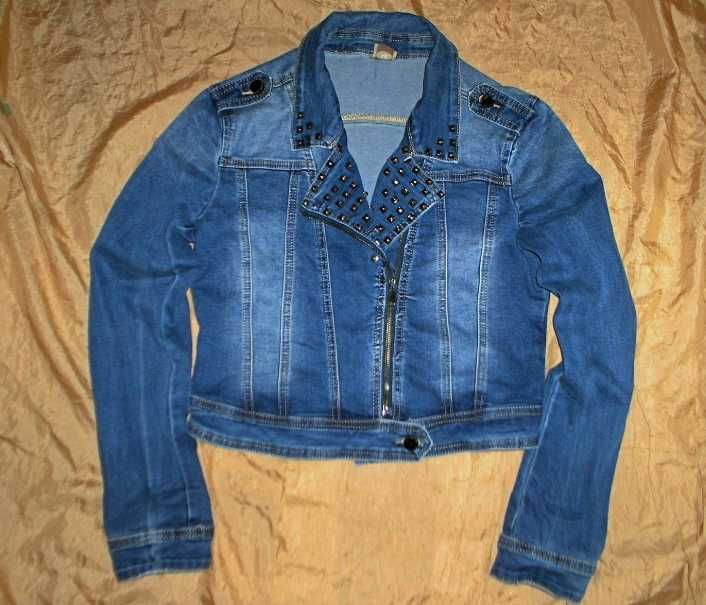 Бренд Fast Fashion Roma стрейчевая джинсовая куртка косуха на девушку