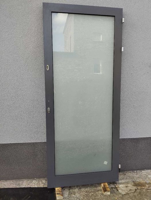 Drzwi aluminiowe, antracyt