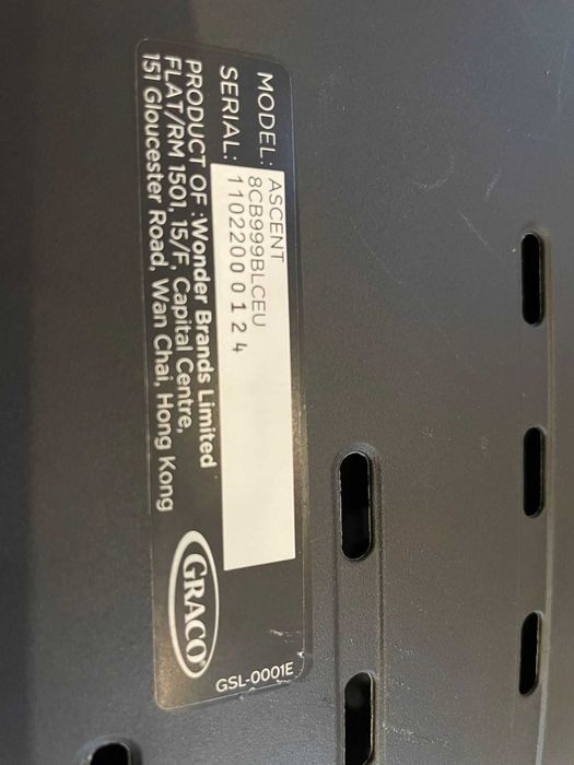 Fotelik samochodowy Graco Ascent (0-19 kg/40-105cm) czarny IDEALNY