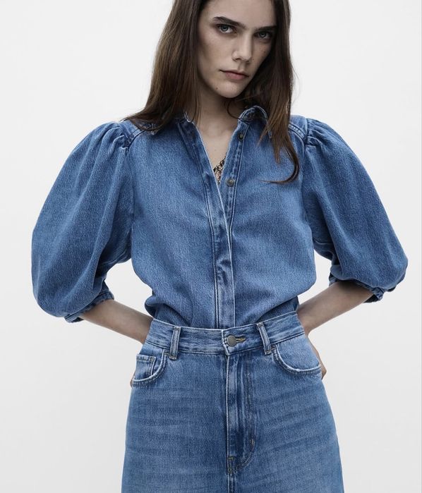Джинсова блуза Zara, розмір S