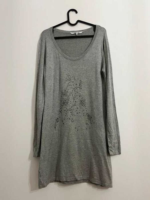 Szara tunika z aplikacją M/L