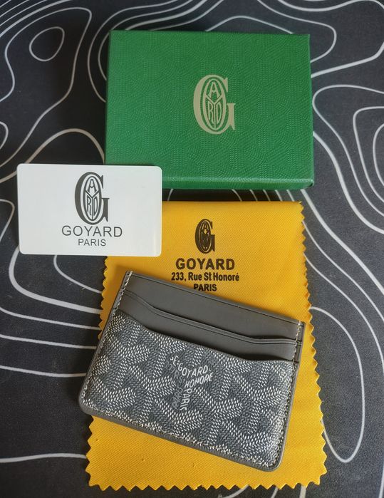 Goyard card holder gray
