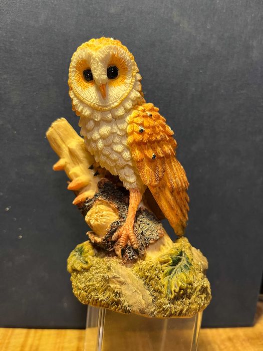 Игрушка Сова Фигурка Филин на дереве Пугач яскравий Полистоун