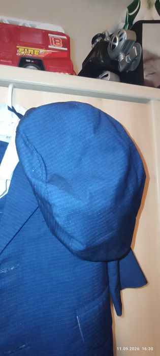 Garnitur chłopięcy na chrzest 80 cm granatowy