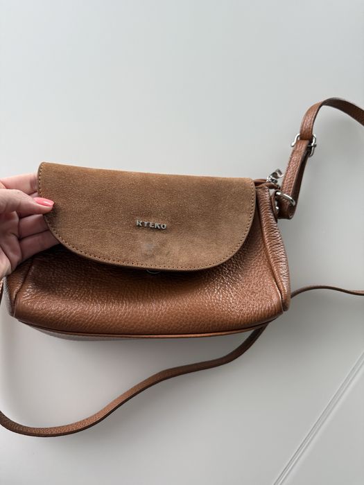 Torebka Listonoszka Ryłko Brązowa Skóra