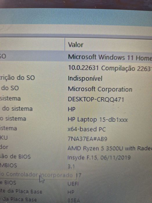 HP  15-Dw1017np processador ryzen 5 3500U, muito bom estado