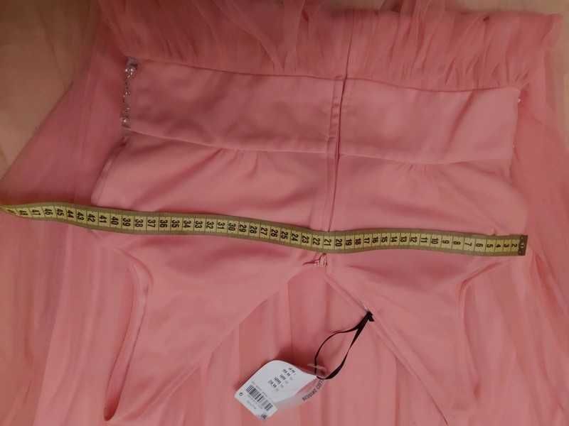 Nowa, brzoskwiniowa sukienka maxi Orsay - r.38