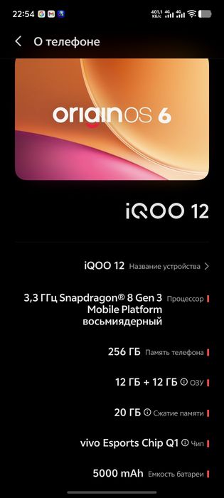Телефон Vivo iqoo 12  12/256