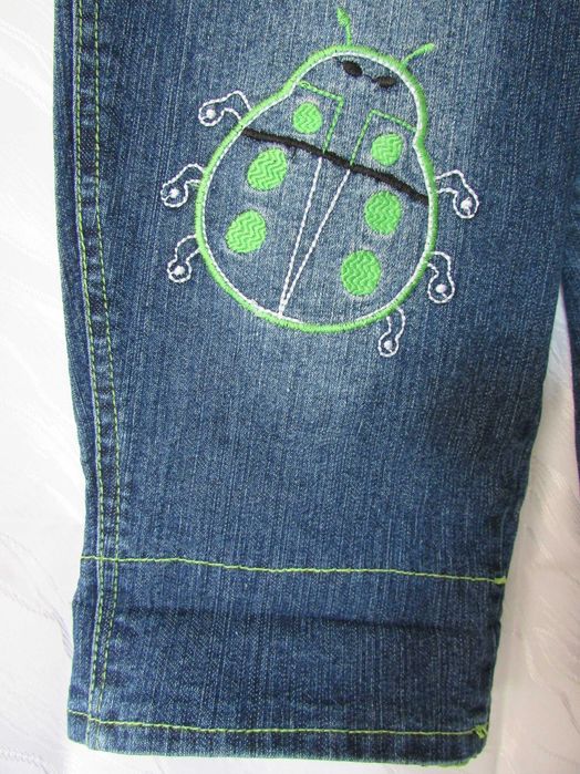 Spodnie jeansowe, dziecięce (ogrodniczki)  Roz. 56