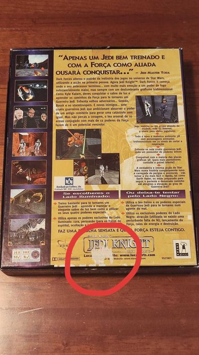 Jogo PC Starwars Jedi Knight Dark Forces II LucasArts Big Box