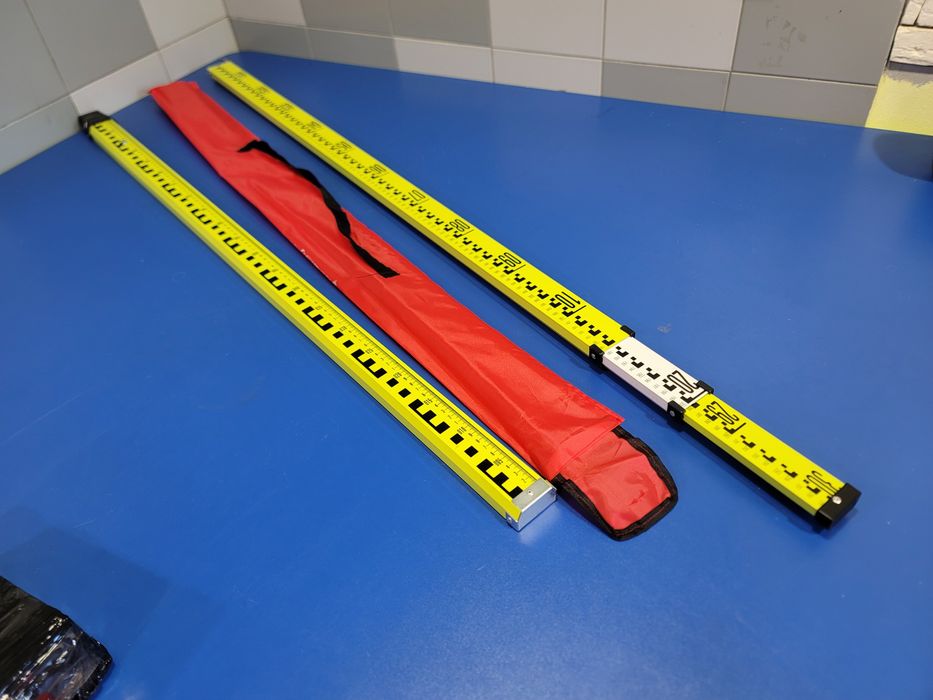 Рейка 3м алюминиевая телескопическая нивелирная для оптического нивел.