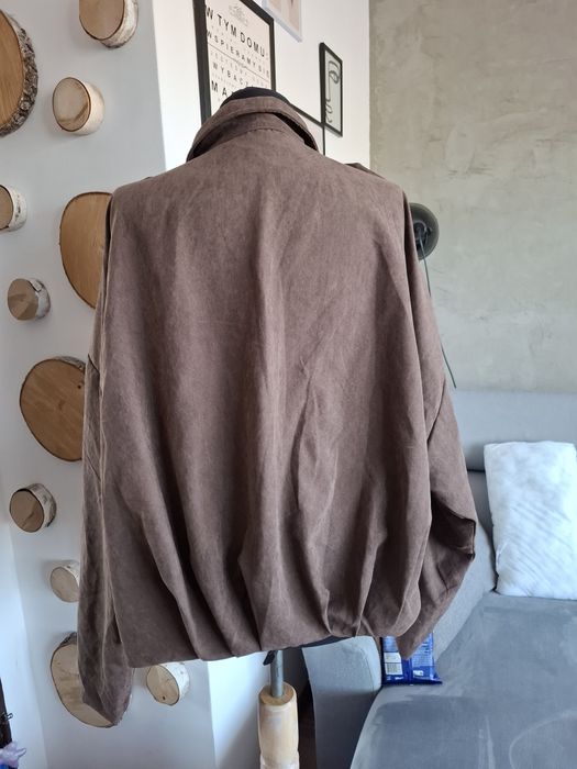 Viralowa kurtka bomberka damska zamszowa XL czekoladowa