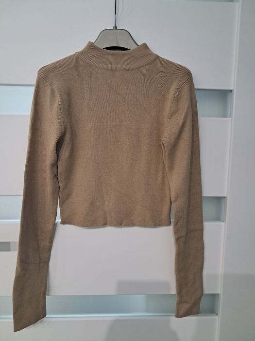 Sweter golf prążek jasny brąz House rozm S