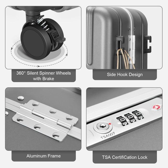 Stylowa walizka MRPLUM | Siedzisko | Zamek szyfrowy | Uchwyt telefonu