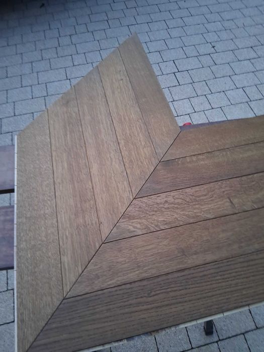DESKA parkiet dab  jodelka 15x85x600 warstwowy jodełka 45