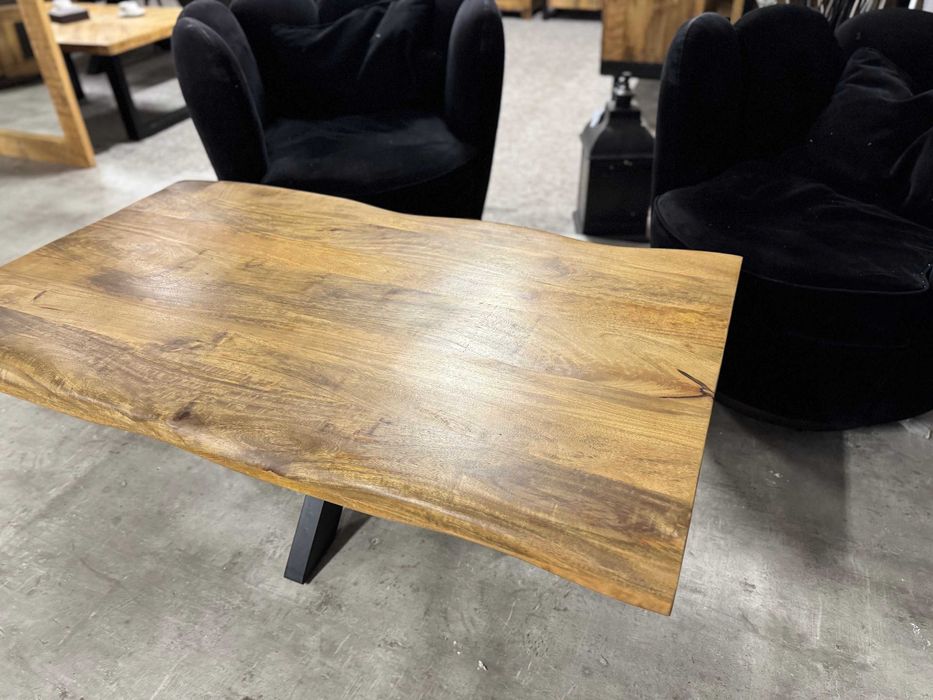 Wyjatkowy Stolik kawowy ława LOFT egzotyczne drzewo mango blat Edge