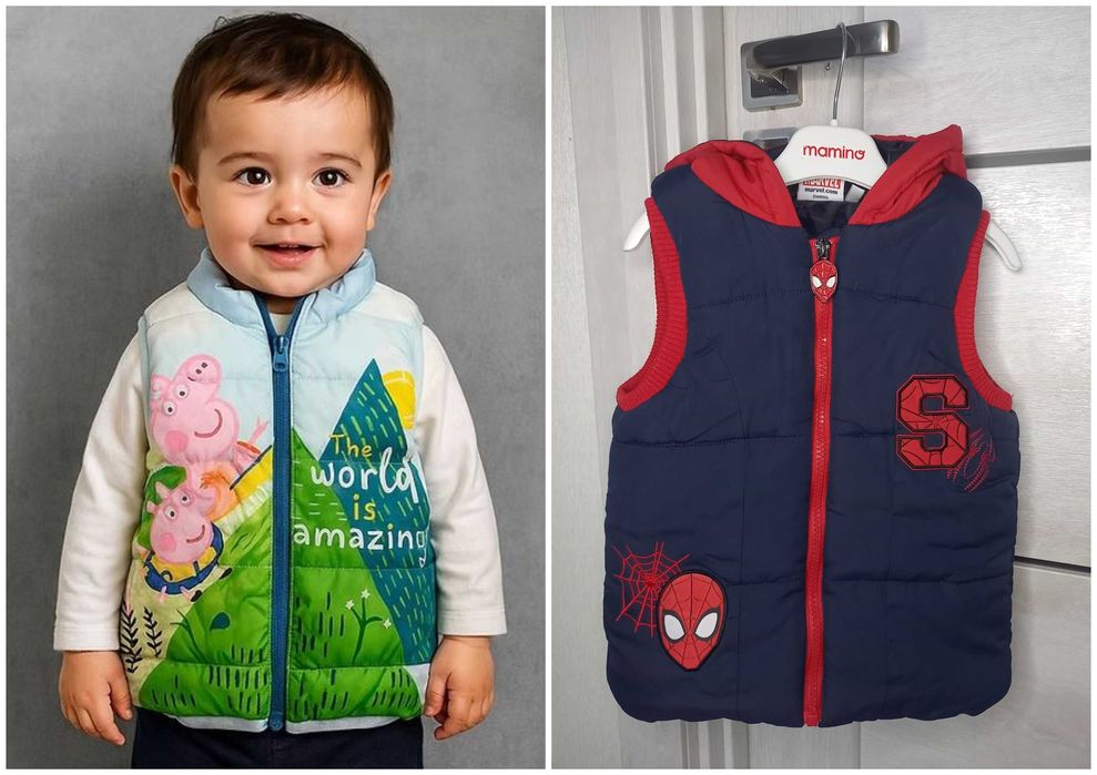 Демісезонна жилетка Свинка Пеппа Людина Павук Спайдермен 2-3 роки