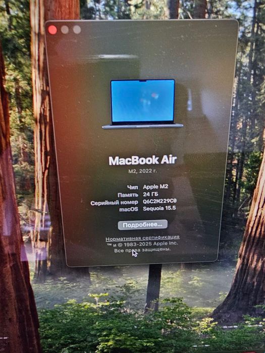 MacBook AirM2 (2022)/24 GB RAM/1 TB SSD/Stan idealny/91% bateria