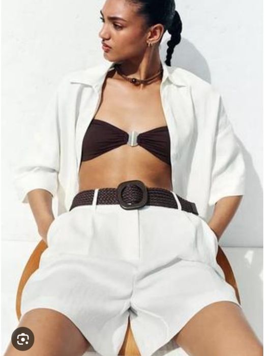 Бермуди Zara з плетеним поясом