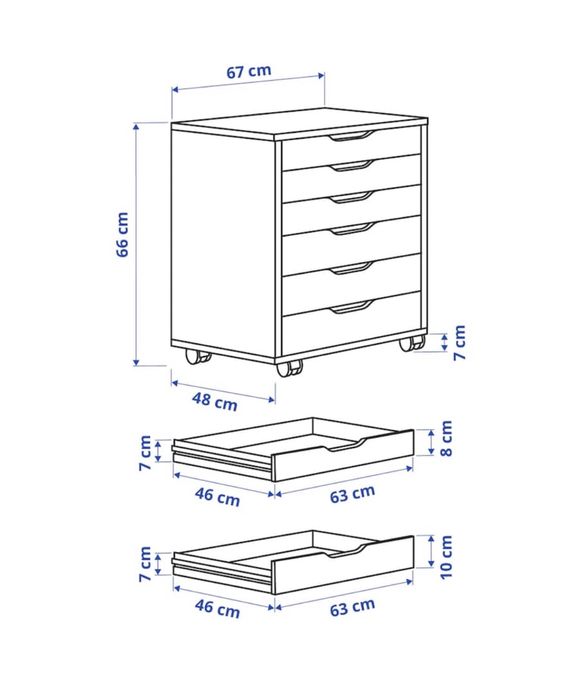 Biurko + komoda ALEX Ikea