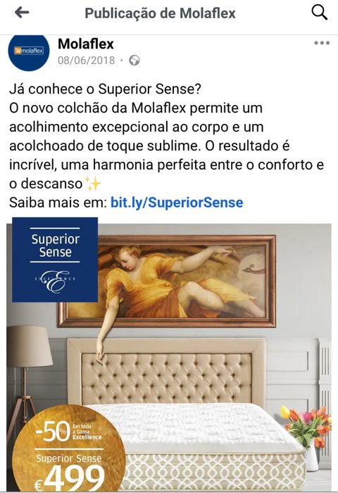 Colchão Molaflex 195x90 Superior Sense, como  NOVO