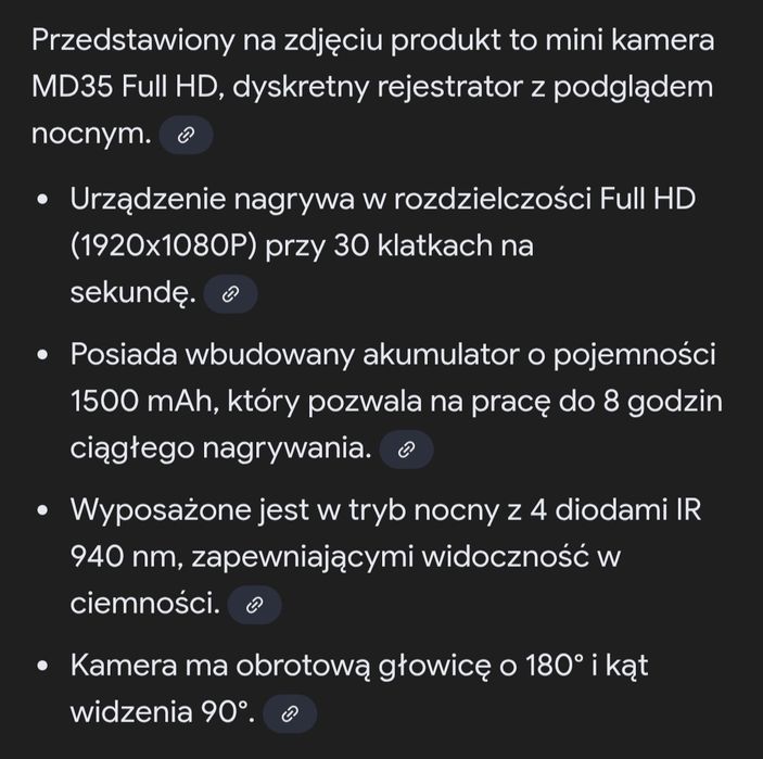 Mini kamera rejestrator z podglądem nocnym.