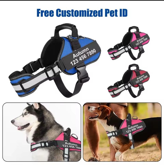 Шлейка водилка для поисковых собак с ручкой для удержания роз. S, M, L