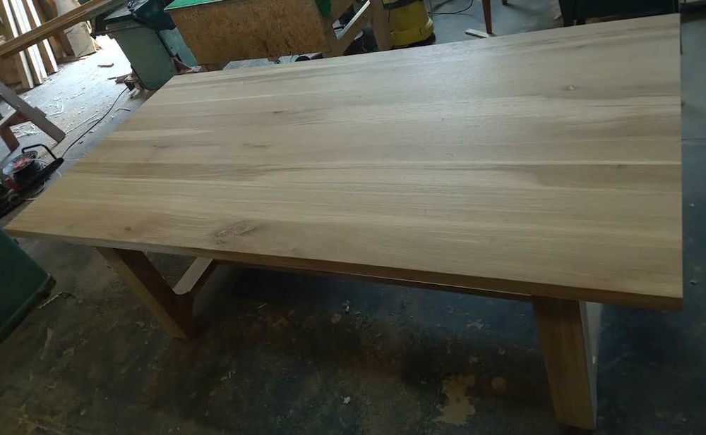 Stół Dębowy Rustykalny Nowoczesny Proste Nogi Lite Drewno