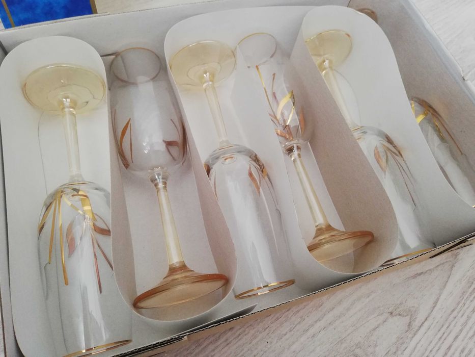 Kieliszki WITMAG złote ręcznie zdobione