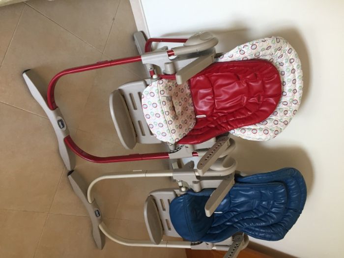 Duas cadeiras refeição bebé / criança Chicco Polly Magic 0m+